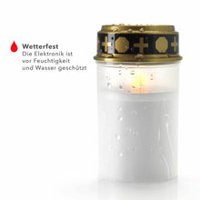 Laden Sie das Bild in den Galerie-Viewer, LED Grablicht weiß oder rot mit Batterien - 6 Monate Leuchtdauer